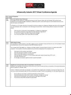 September 2017 Autumn Virtual Conference Agenda