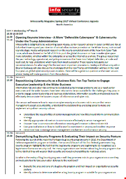 Event Agenda North America