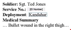 Figure 2: View of medical document after submitting a reason for data retrieval