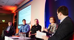 Infosecurity Europe 2014 SCADA panel: left to right Barrie Miller, E.ON, Trey Ford, Rapid7, Sean Newman, Cisco, Donna Dodson, NIST, Jean-Noel Georges, Frost & Sullivan