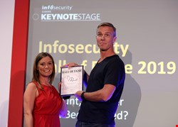 Eleanor Dallaway inducted Troy Hunt into the Infosecurity Group Hall of Fame in June 2019