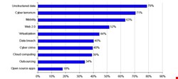 Biggest threats to federal information security. Source: Ponemon Institute Cyber Security Mega Trends survey 2009