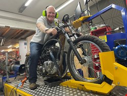 Ian is also building a 1966 Triumph Motorcycle to run at the Bonneville Speedweek on the salt flats in Utah