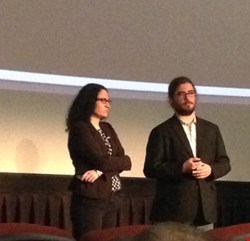 Christopher Soghoian, along with the Electronic Frontier Foundation's Marcia Hofmann, takes questions from the TrustyCon audience