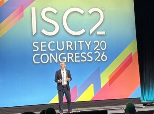 ISC2 CEO Scott Beale delivering his keynote at the ISC2 Security Congress, taking place in Denver, Colorado, from October 24 to 28. (Image Credit: Infosecurity Magazine)