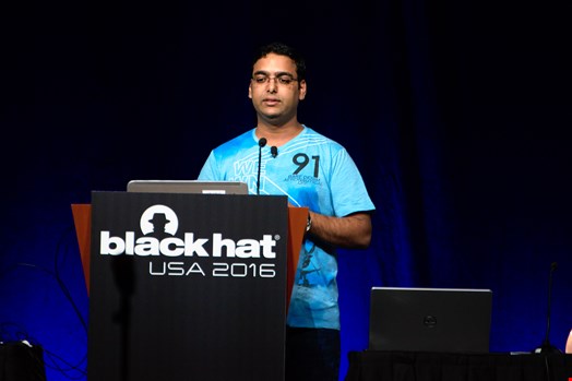 Nikhal Mittal, speaking at Black Hat (Photo Credit: Richard C. Hoffman)