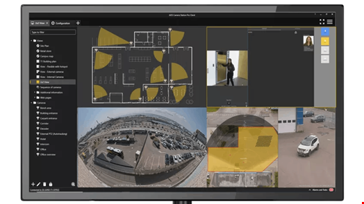 The Axis Camera Station software allows users to view the camera feed of multiple Axis cameras. Source: Team82, Claroty