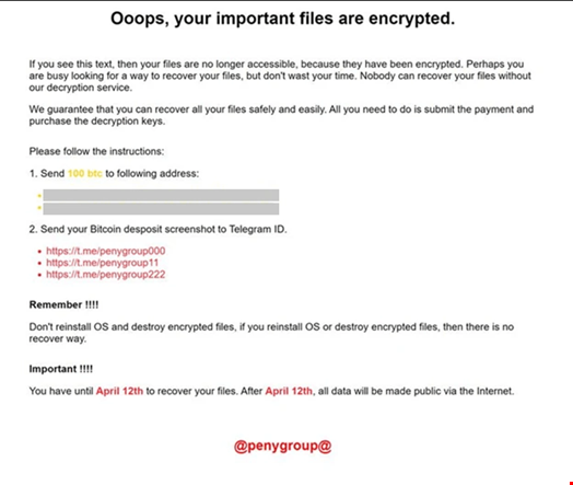 FakePenny ransomware note. Source: Microsoft