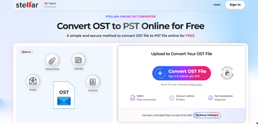 Online OST to PST Converter for secure Outlook email conversion