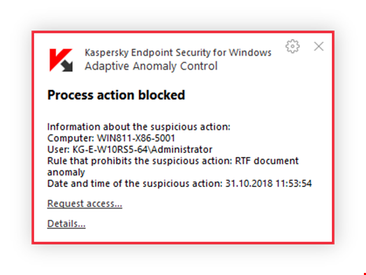 ‘Process action blocked’ notification