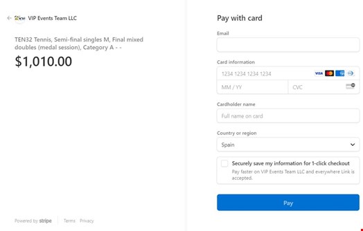 Redirection to Stripe’s payment page. Source: QuoIntelligence