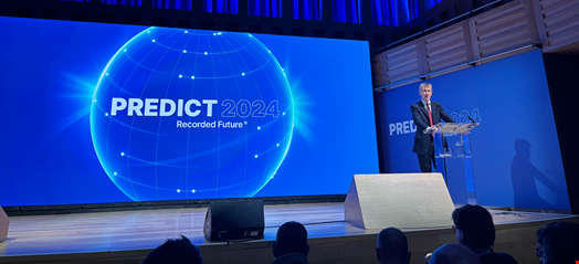 Dan Jarvis, British Minister for Security, gave the opening speech at Recorded Future's Predict 2024 in London on October 22. Credit: Infosecurity Magazine