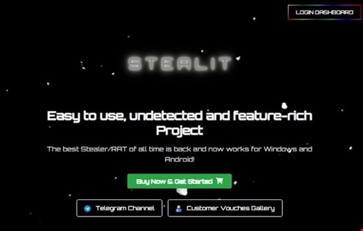 Stealit homepage. Source: Fortinet