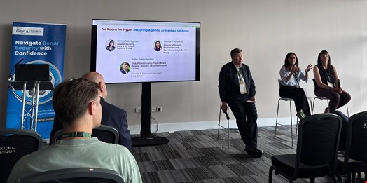 John Sotiropoulos (left), Manija Poulatova (middle) and Kirsty Montignani (right) at Infosecurity Europe's OWASP GenAI Security Summit on June 4. Credit: Infosecurity Magazine