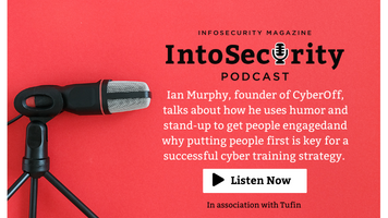 Ian Murphy, founder of CyberOff, talks about how he uses humor and stand-up to get people engaged with cybersecurity training and cyber awareness.